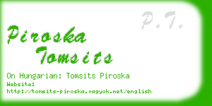 piroska tomsits business card